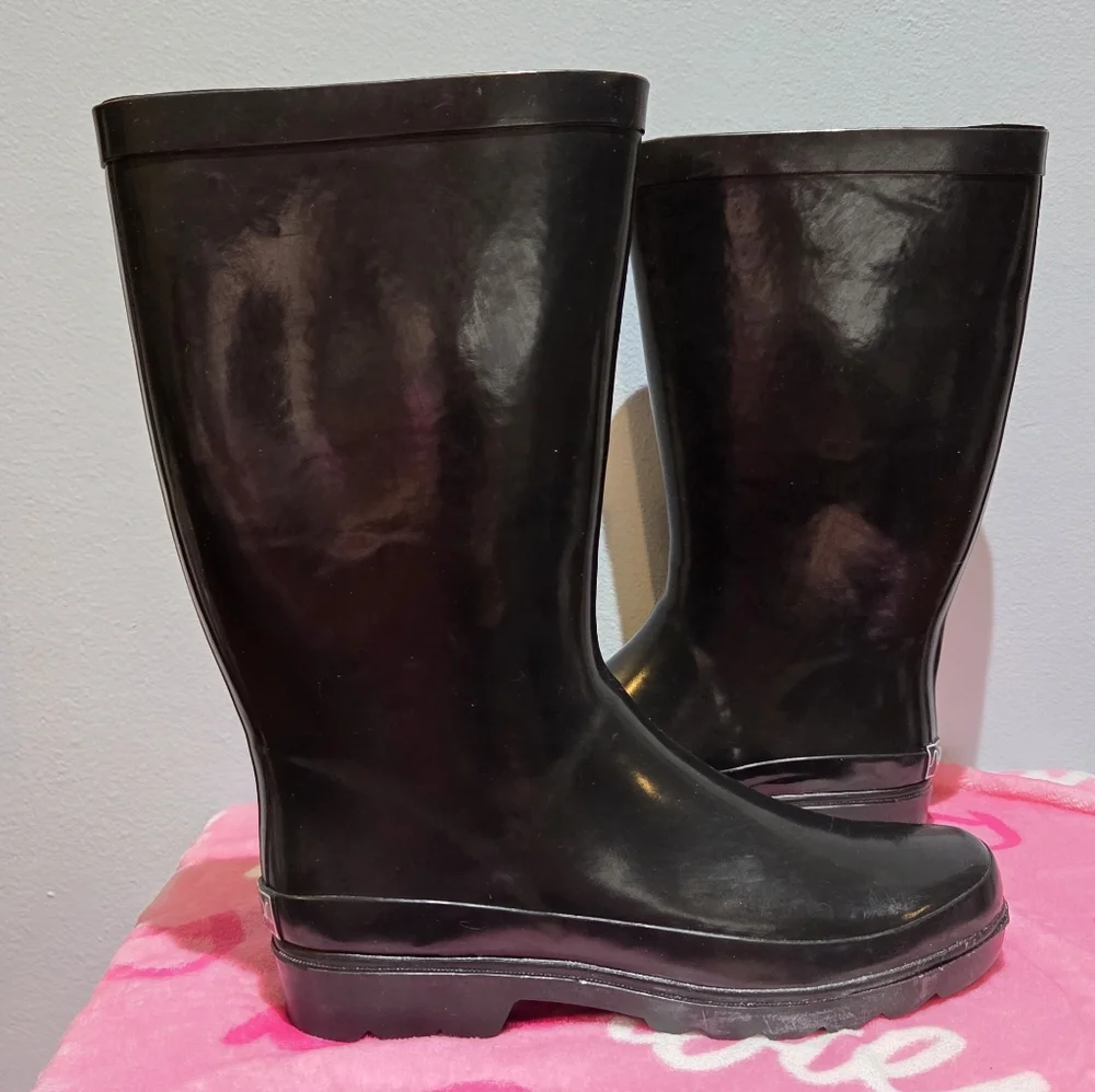 Sugar Women's Black Rain Boot, Size 9 - Picture 5 of 9